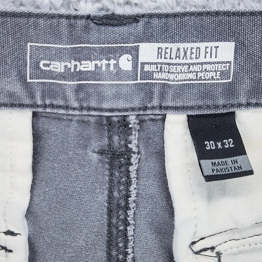 Carhartt Rugged Flex Pants Mens 30x32 Gray Relaxed Fit Canvas Cargo Workwear